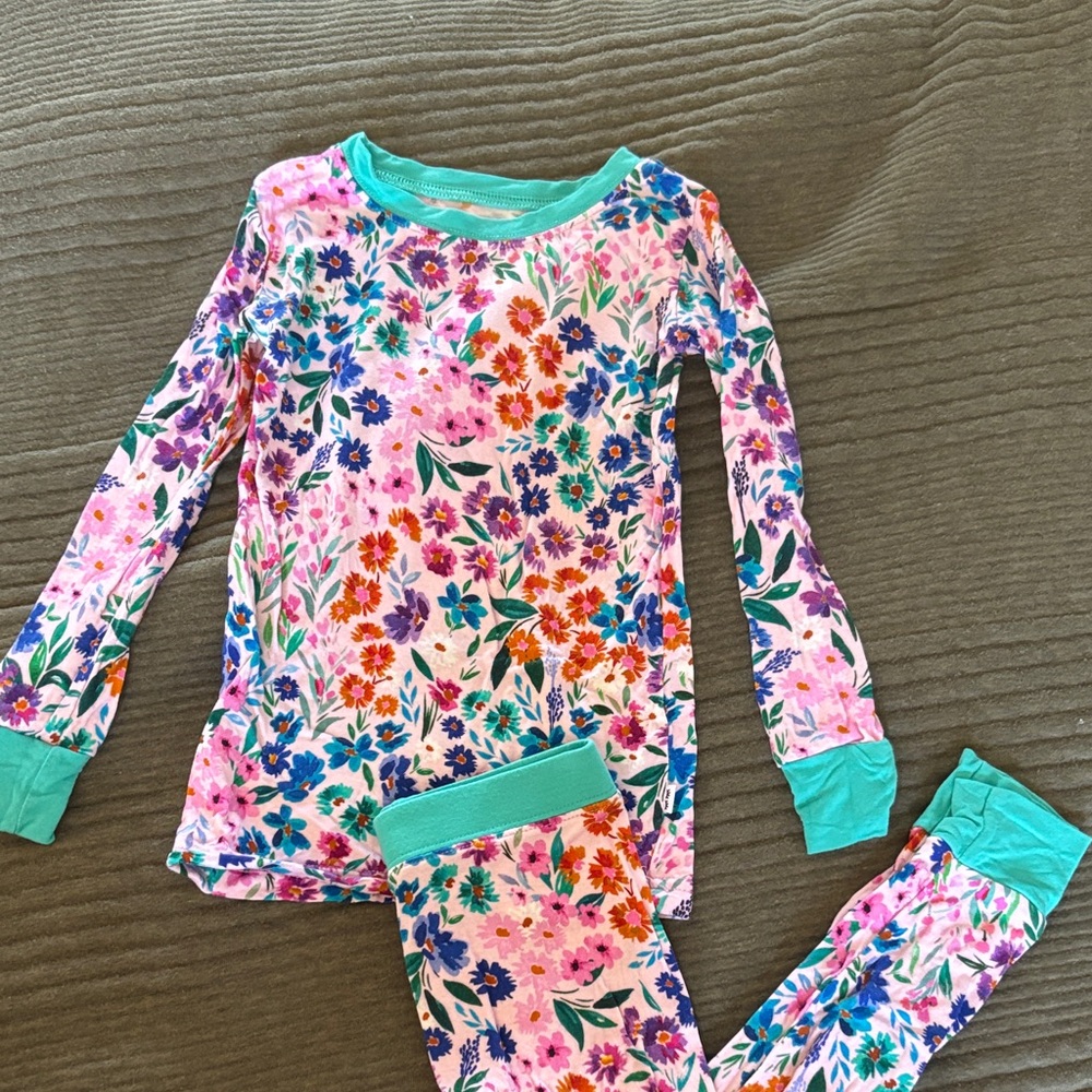 Little Sleepies Sweet Pea Floral Two-Piece Pajama Set - Picture 3 of 8